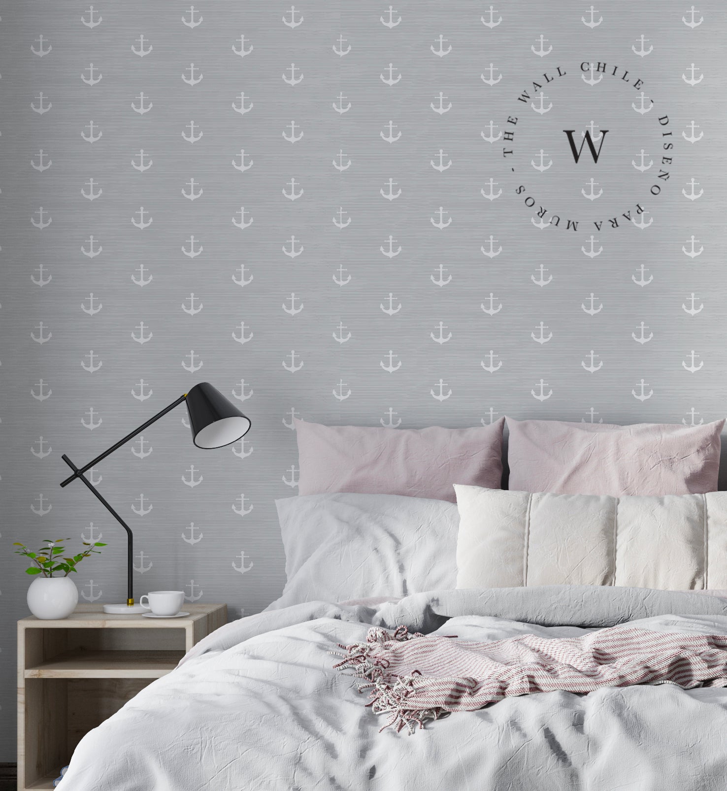 Papel Mural y Vinilico Autoadhesivo para muros de la marca The Wall, diseño de tendencia Ancla