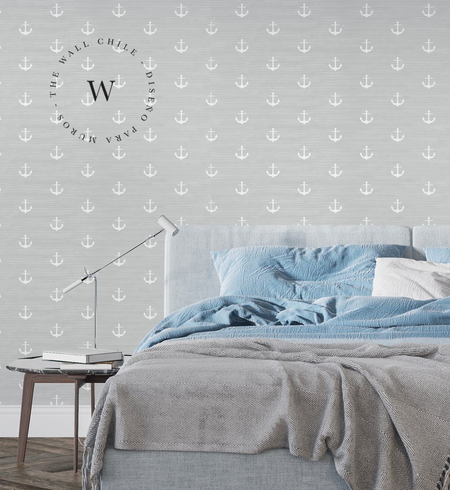 Papel Mural y Vinilico Autoadhesivo para muros de la marca The Wall, diseño de tendencia Ancla