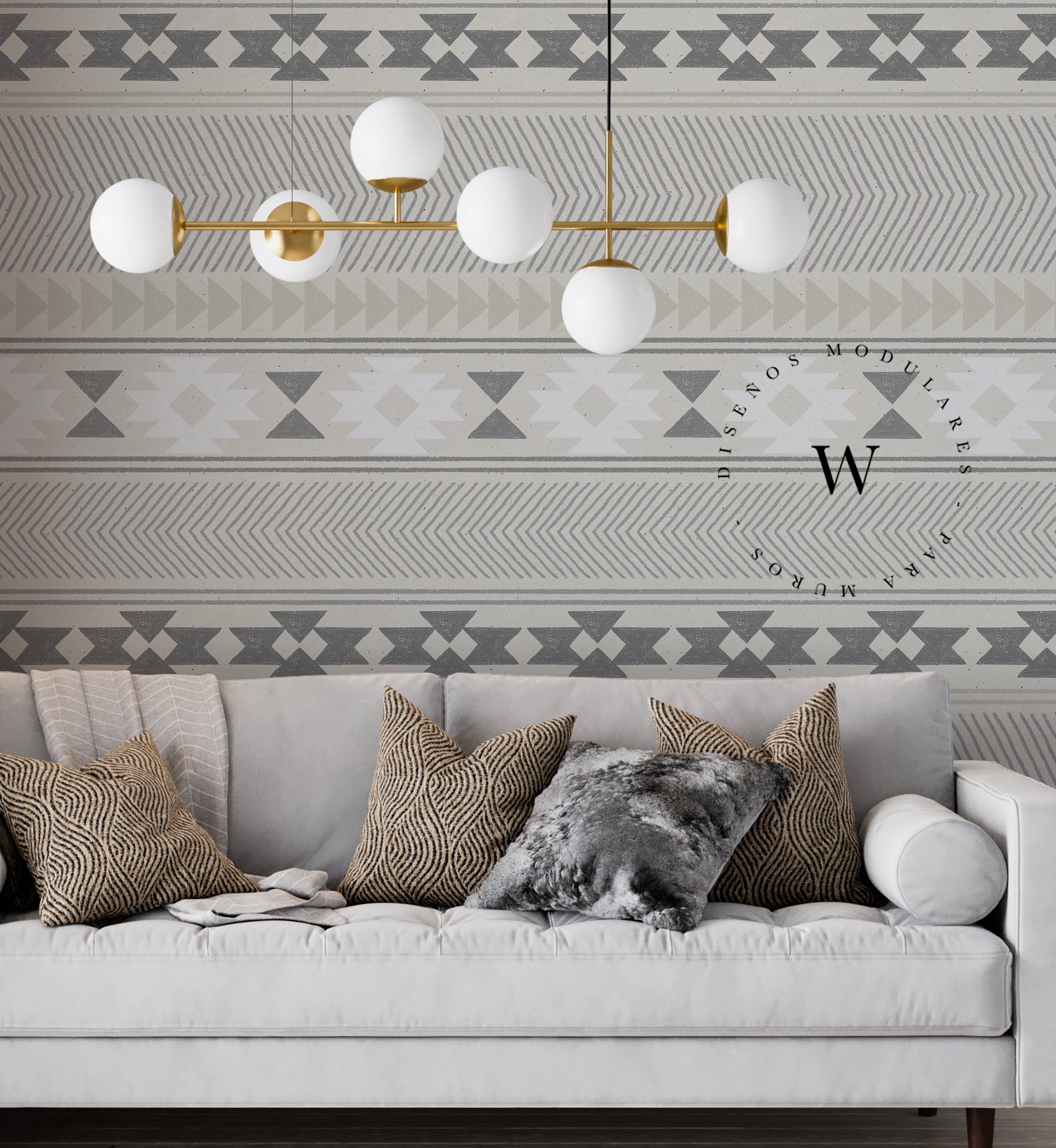 Papel Mural y Vinilico Autoadhesivo para muros de la marca The Wall, diseño de tendencia Andino Beige