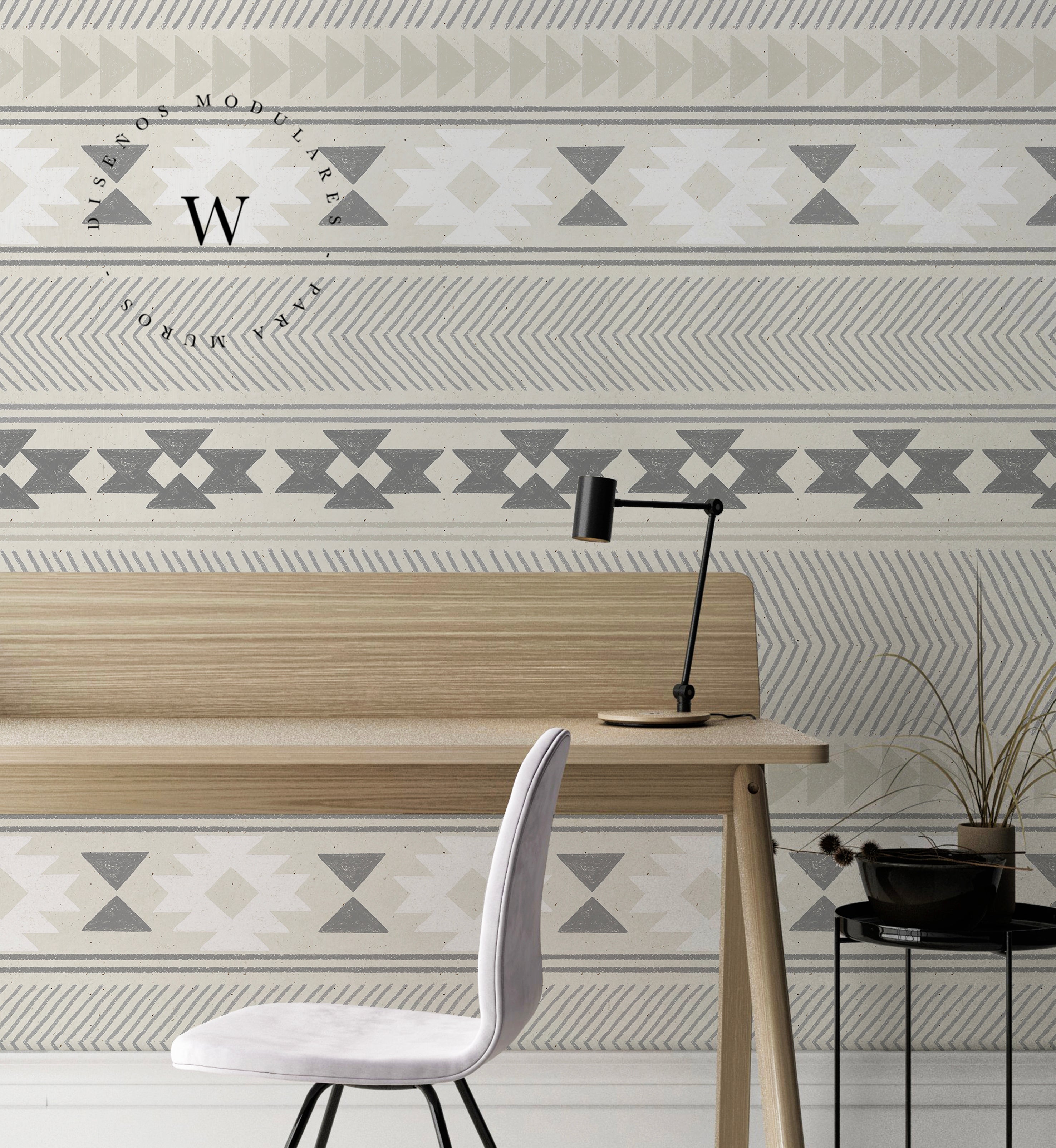 Papel Mural y Vinilico Autoadhesivo para muros de la marca The Wall, diseño de tendencia Andino Beige