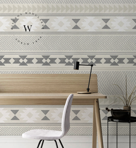 Papel Mural y Vinilico Autoadhesivo para muros de la marca The Wall, diseño de tendencia Andino Beige