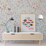 Papel Mural y Vinilico Autoadhesivo para muros de la marca The Wall, diseño de tendencia Aqua Fleur