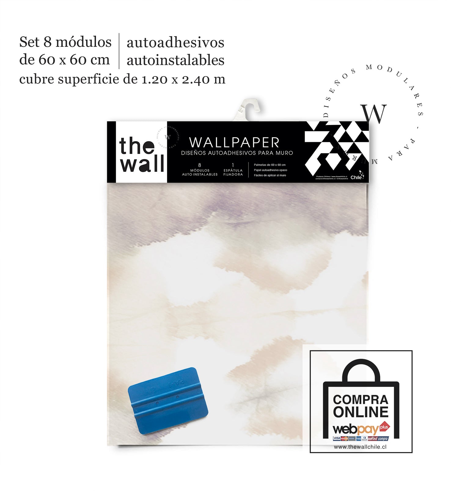 Papel Mural, Papel Pintado, Wallpaper, Mural, Empavonados, Vinilico Autoadhesivo para muros de la marca The Wall, diseño de tendencia Batik