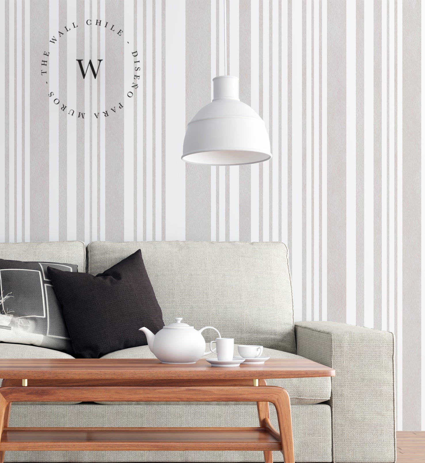 Papel Mural y Vinilico Autoadhesivo para muros de la marca The Wall, diseño de tendencia Beige Lines