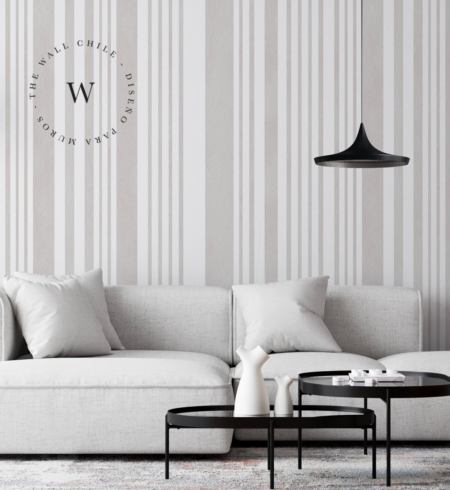 Papel Mural y Vinilico Autoadhesivo para muros de la marca The Wall, diseño de tendencia Beige Lines