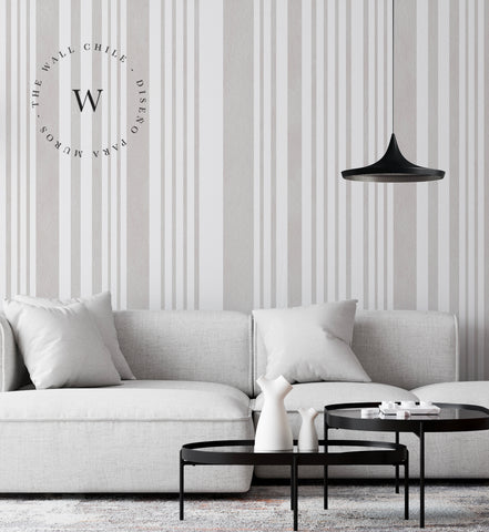 Papel Mural y Vinilico Autoadhesivo para muros de la marca The Wall, diseño de tendencia Beige Lines