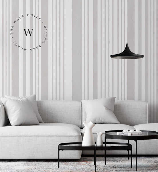 Papel Mural y Vinilico Autoadhesivo para muros de la marca The Wall, diseño de tendencia Beige Lines