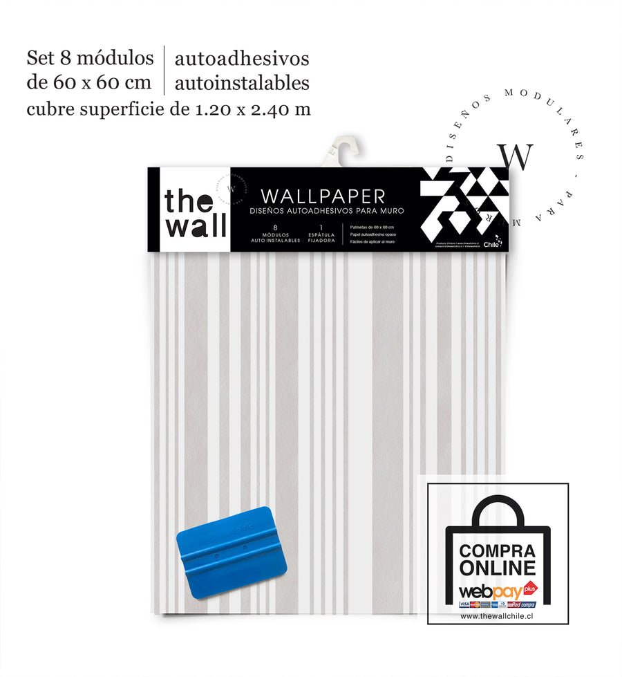 Papel Mural y Vinilico Autoadhesivo para muros de la marca The Wall, diseño de tendencia Beige Lines