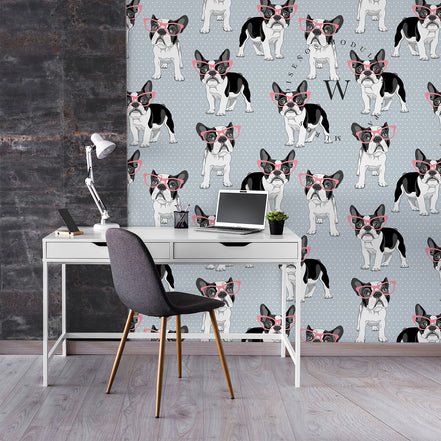 Papel Mural y Vinilico Autoadhesivo para muros de la marca The Wall, diseño de tendencia Beverly Dog