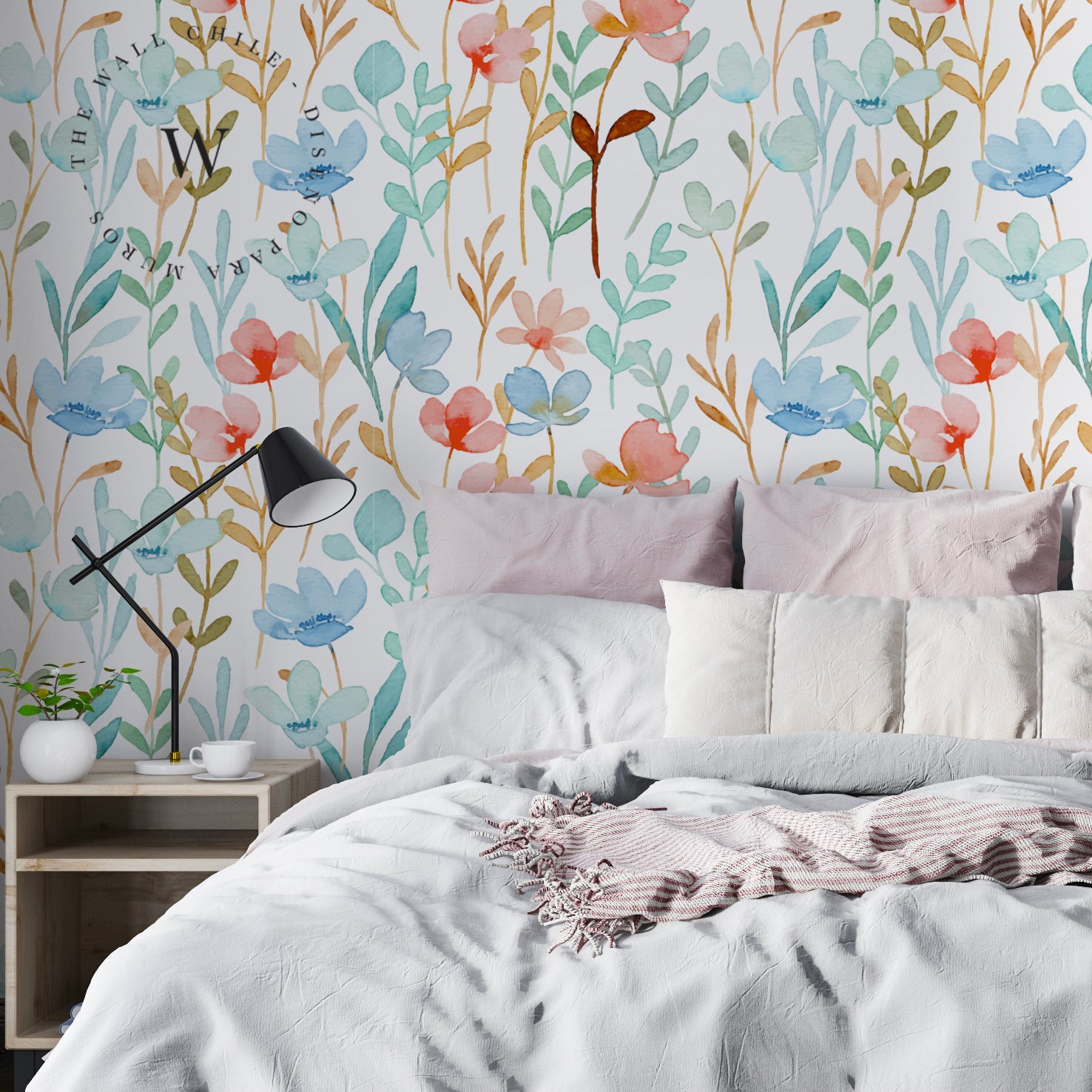 Papel Mural y Vinilico Autoadhesivo para muros de la marca The Wall, diseño de tendencia Big Flowers