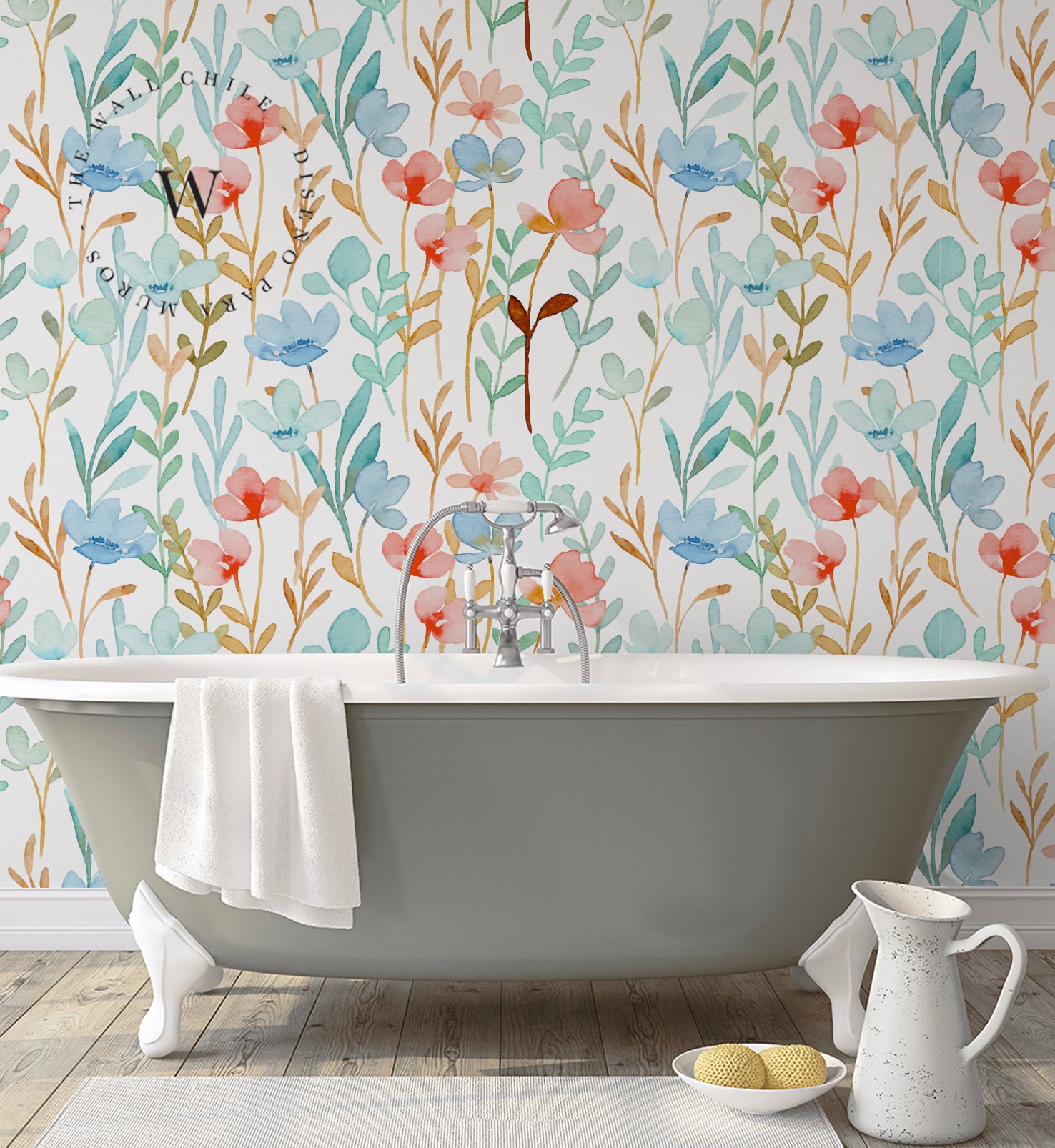 Papel Mural y Vinilico Autoadhesivo para muros de la marca The Wall, diseño de tendencia Big Flowers