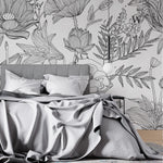 Papel Mural, Papel Pintado, Wallpaper, Mural, Empavonados, Vinilico Autoadhesivo para muros de la marca The Wall, diseño de tendencia Big Garden