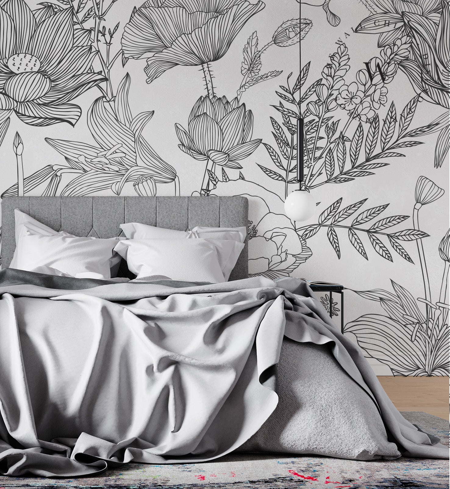 Papel Mural, Papel Pintado, Wallpaper, Mural, Empavonados, Vinilico Autoadhesivo para muros de la marca The Wall, diseño de tendencia Big Garden