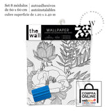 Papel Mural, Papel Pintado, Wallpaper, Mural, Empavonados, Vinilico Autoadhesivo para muros de la marca The Wall, diseño de tendencia Big Garden