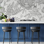 Papel Mural, Papel Pintado, Wallpaper, Mural, Empavonados, Vinilico Autoadhesivo para muros de la marca The Wall, diseño de tendencia Big Garden