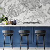 Papel Mural, Papel Pintado, Wallpaper, Mural, Empavonados, Vinilico Autoadhesivo para muros de la marca The Wall, diseño de tendencia Big Garden