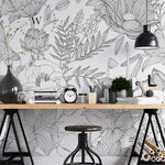 Papel Mural, Papel Pintado, Wallpaper, Mural, Empavonados, Vinilico Autoadhesivo para muros de la marca The Wall, diseño de tendencia Big Garden