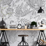 Papel Mural, Papel Pintado, Wallpaper, Mural, Empavonados, Vinilico Autoadhesivo para muros de la marca The Wall, diseño de tendencia Big Garden