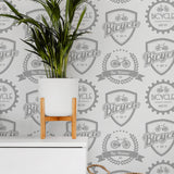 Papel Mural y Vinilico Autoadhesivo para muros de la marca The Wall, diseño de tendencia Bike