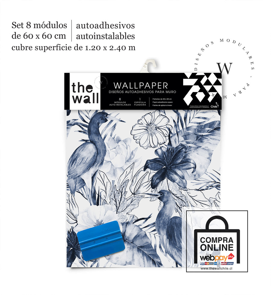 Papen Mural y Vinilico Autoadhesivo para muros marca The Wall, diseño de tendencia Birds & Flowers