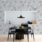 Papel Mural y Vinilico Autoadhesivo para muros de la marca The Wall, diseño de tendencia Black Moustera