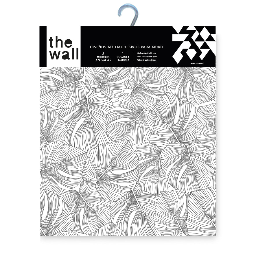 Papel Mural y Vinilico Autoadhesivo para muros de la marca The Wall, diseño de tendencia Black Moustera