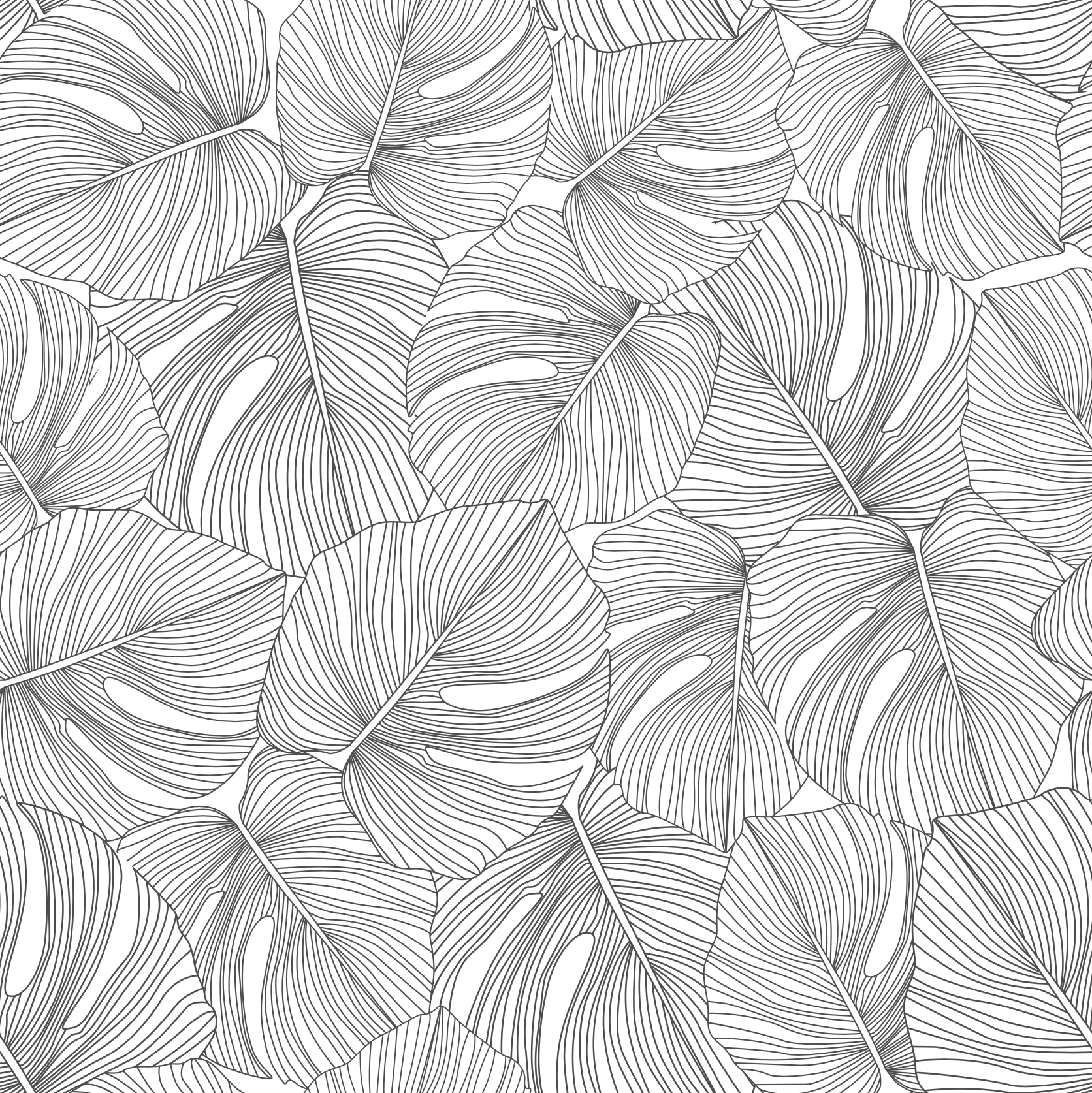 Papel Mural y Vinilico Autoadhesivo para muros de la marca The Wall, diseño de tendencia Black Moustera