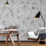 Papel Mural y Vinilico Autoadhesivo para muros de la marca The Wall, diseño de tendencia Black Moustera