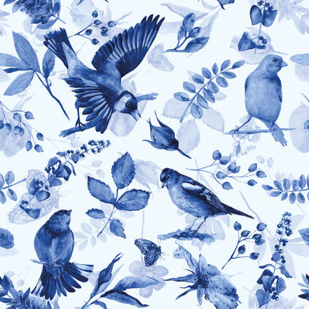 Papel Mural y Vinilico Autoadhesivo para muros de la marca The Wall, diseño de tendencia Blue Bird