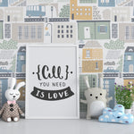 Papel Mural y Vinilico Autoadhesivo para muros de la marca The Wall, diseño de tendencia Blue City