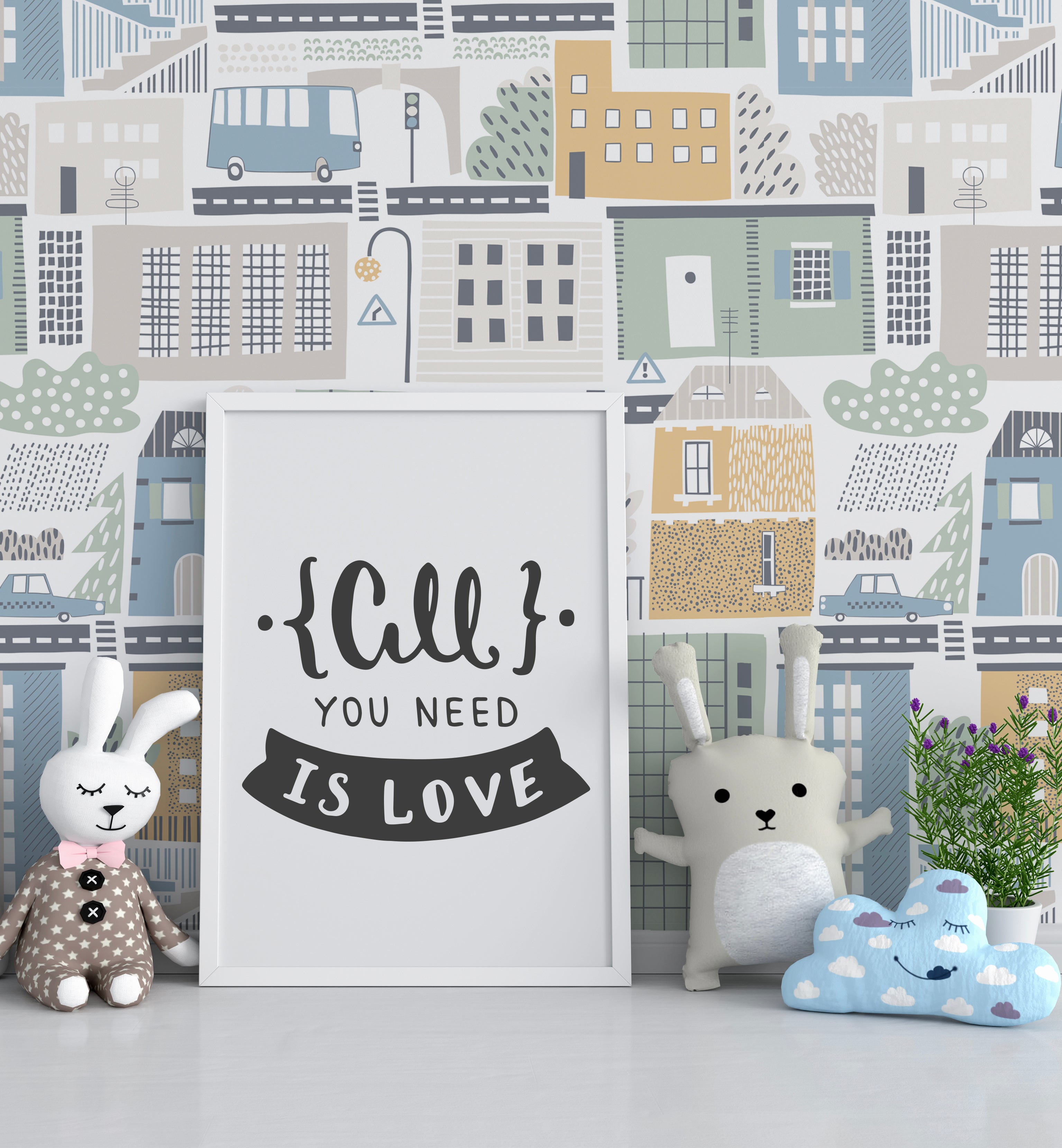 Papel Mural y Vinilico Autoadhesivo para muros de la marca The Wall, diseño de tendencia Blue City