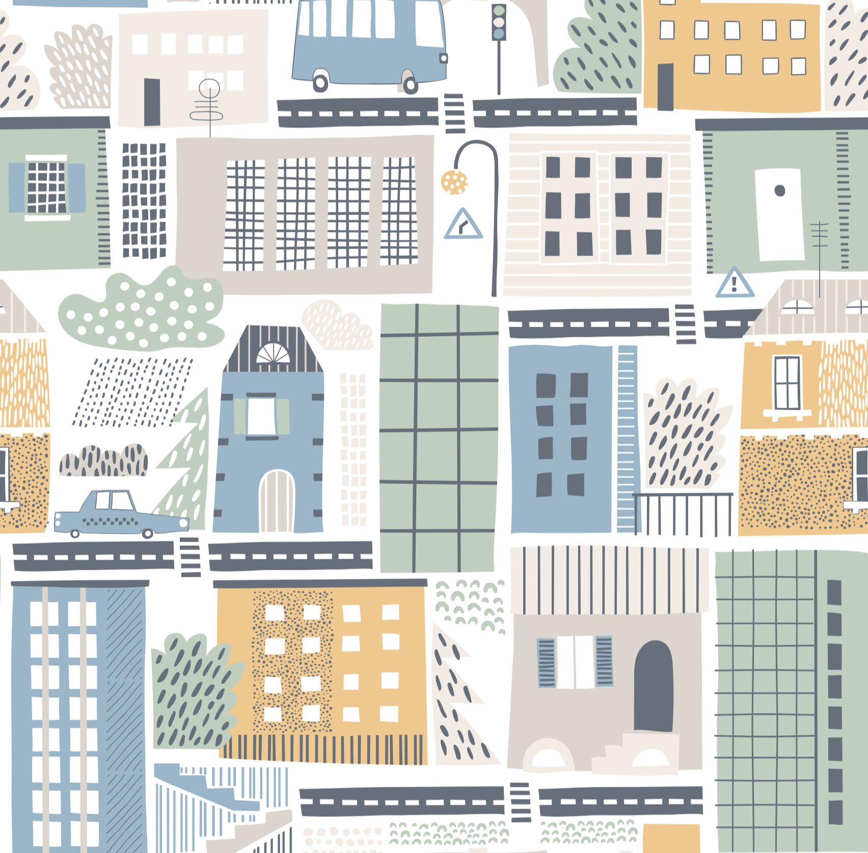 Papel Mural y Vinilico Autoadhesivo para muros de la marca The Wall, diseño de tendencia Blue City