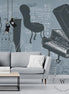 Papel Mural, Papel Pintado, Wallpaper, Mural, Empavonados, Vinilico Autoadhesivo para muros de la marca The Wall, diseño de tendencia Green Graffity The Wall, diseño de tendencia Music