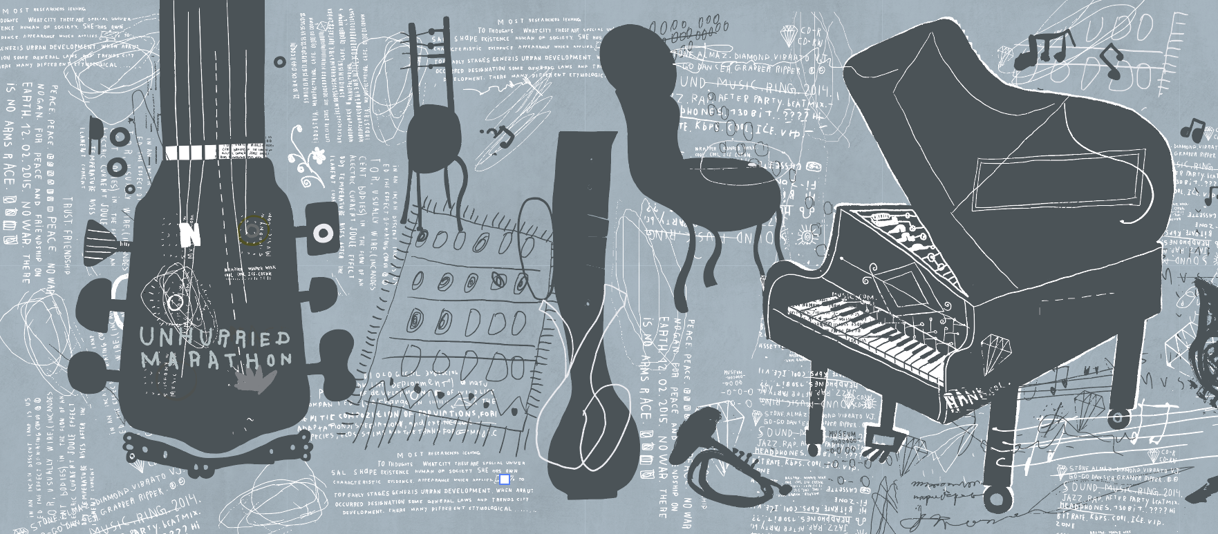 Papel Mural, Papel Pintado, Wallpaper, Mural, Empavonados, Vinilico Autoadhesivo para muros de la marca The Wall, diseño de tendencia Green Graffity The Wall, diseño de tendencia Music