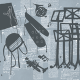 Papel Mural, Papel Pintado, Wallpaper, Mural, Empavonados, Vinilico Autoadhesivo para muros de la marca The Wall, diseño de tendencia Green Graffity The Wall, diseño de tendencia Music