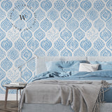 Papel Mural y Vinilico Autoadhesivo para muros de la marca The Wall, diseño de tendencia Blue Jazmine