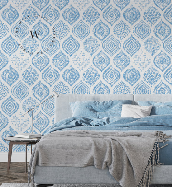 Papel Mural y Vinilico Autoadhesivo para muros de la marca The Wall, diseño de tendencia Blue Jazmine