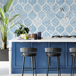 Papel Mural y Vinilico Autoadhesivo para muros de la marca The Wall, diseño de tendencia Blue Jazmine