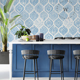 Papel Mural y Vinilico Autoadhesivo para muros de la marca The Wall, diseño de tendencia Blue Jazmine