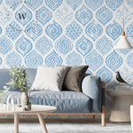 Papel Mural y Vinilico Autoadhesivo para muros de la marca The Wall, diseño de tendencia Blue Jazmine