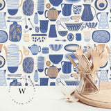 Papel Mural, Papel Pintado, Murales, Gigantografias, Vinilico Autoadhesivo para muros de la marca The Wall, diseño de tendencia Blue Kitchen