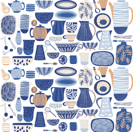 Papel Mural, Papel Pintado, Murales, Gigantografias, Vinilico Autoadhesivo para muros de la marca The Wall, diseño de tendencia Blue Kitchen