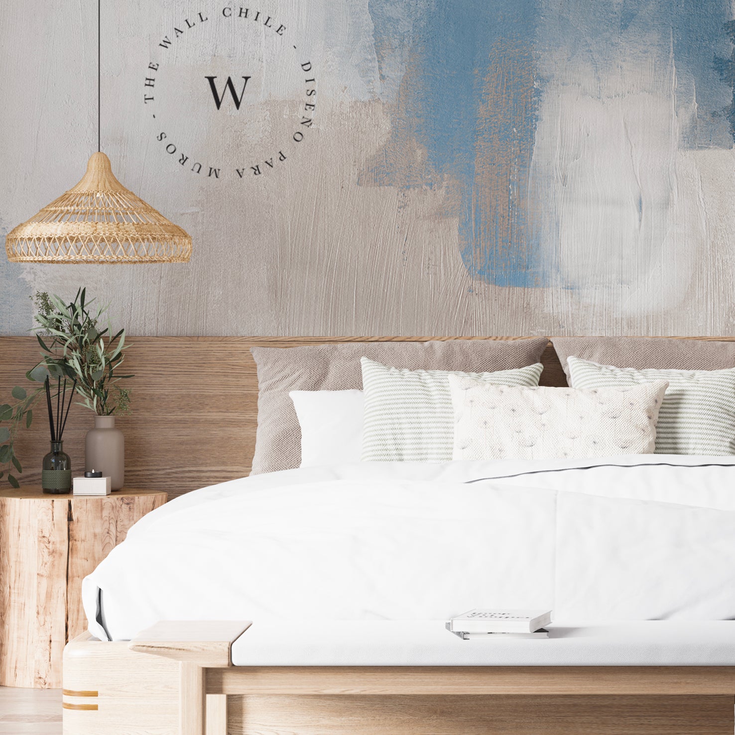 Papel Mural, Papel Pintado, Wallpaper, Mural, Empavonados, Vinilico Autoadhesivo para muros de la marca The Wall, diseño de tendencia Blue Paint