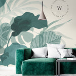 Papel Mural, Papel Pintado, Wallpaper, Mural, Empavonados, Vinilico Autoadhesivo para muros de la marca The Wall, diseño de tendencia Botanic Moustera