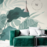 Papel Mural, Papel Pintado, Wallpaper, Mural, Empavonados, Vinilico Autoadhesivo para muros de la marca The Wall, diseño de tendencia Botanic Moustera