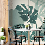 Papel Mural, Papel Pintado, Wallpaper, Mural, Empavonados, Vinilico Autoadhesivo para muros de la marca The Wall, diseño de tendencia Botanic Moustera