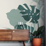 Papel Mural, Papel Pintado, Wallpaper, Mural, Empavonados, Vinilico Autoadhesivo para muros de la marca The Wall, diseño de tendencia Botanic Moustera