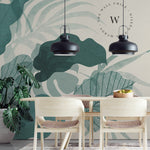 Papel Mural, Papel Pintado, Wallpaper, Mural, Empavonados, Vinilico Autoadhesivo para muros de la marca The Wall, diseño de tendencia Botanic Moustera