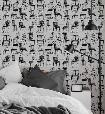Papel Mural y Vinilico Autoadhesivo para muros de la marca The Wall, diseño de tendencia Chair