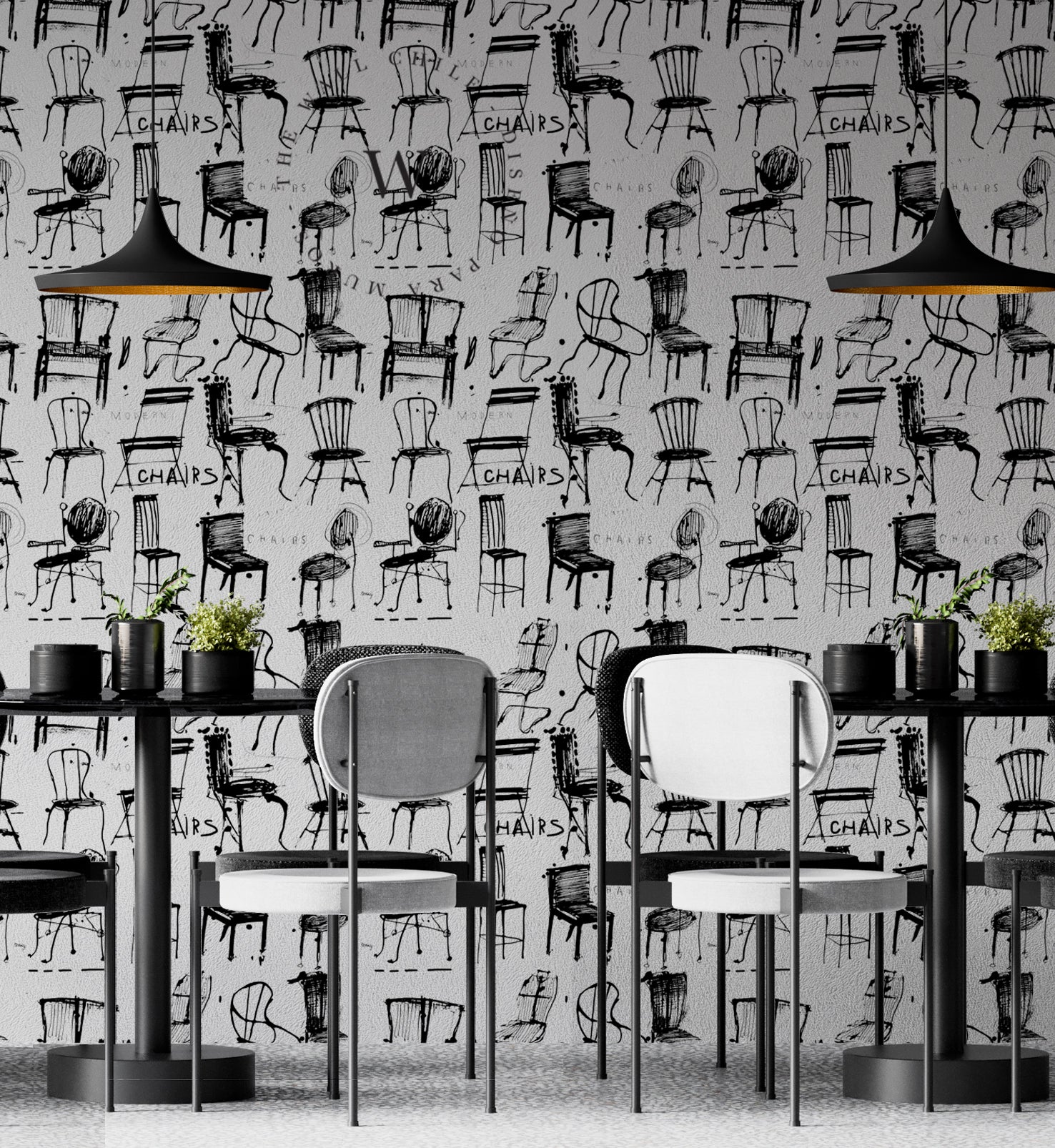 Papel Mural y Vinilico Autoadhesivo para muros de la marca The Wall, diseño de tendencia Chair